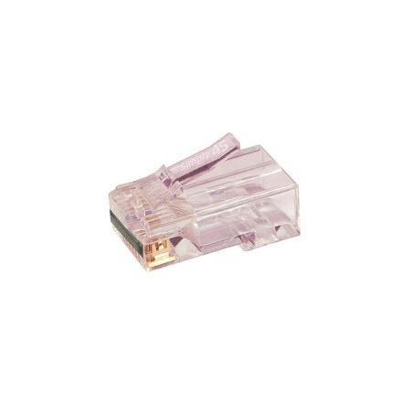 Cable Wholesale Simply45 ProSeries Cat6a Pass Through RJ45 Crimp Connectors, Red Tint, Hi/Lo Stagger,  S45-1700P